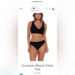 Sunsets NWOT Black Elsie Top 34DD